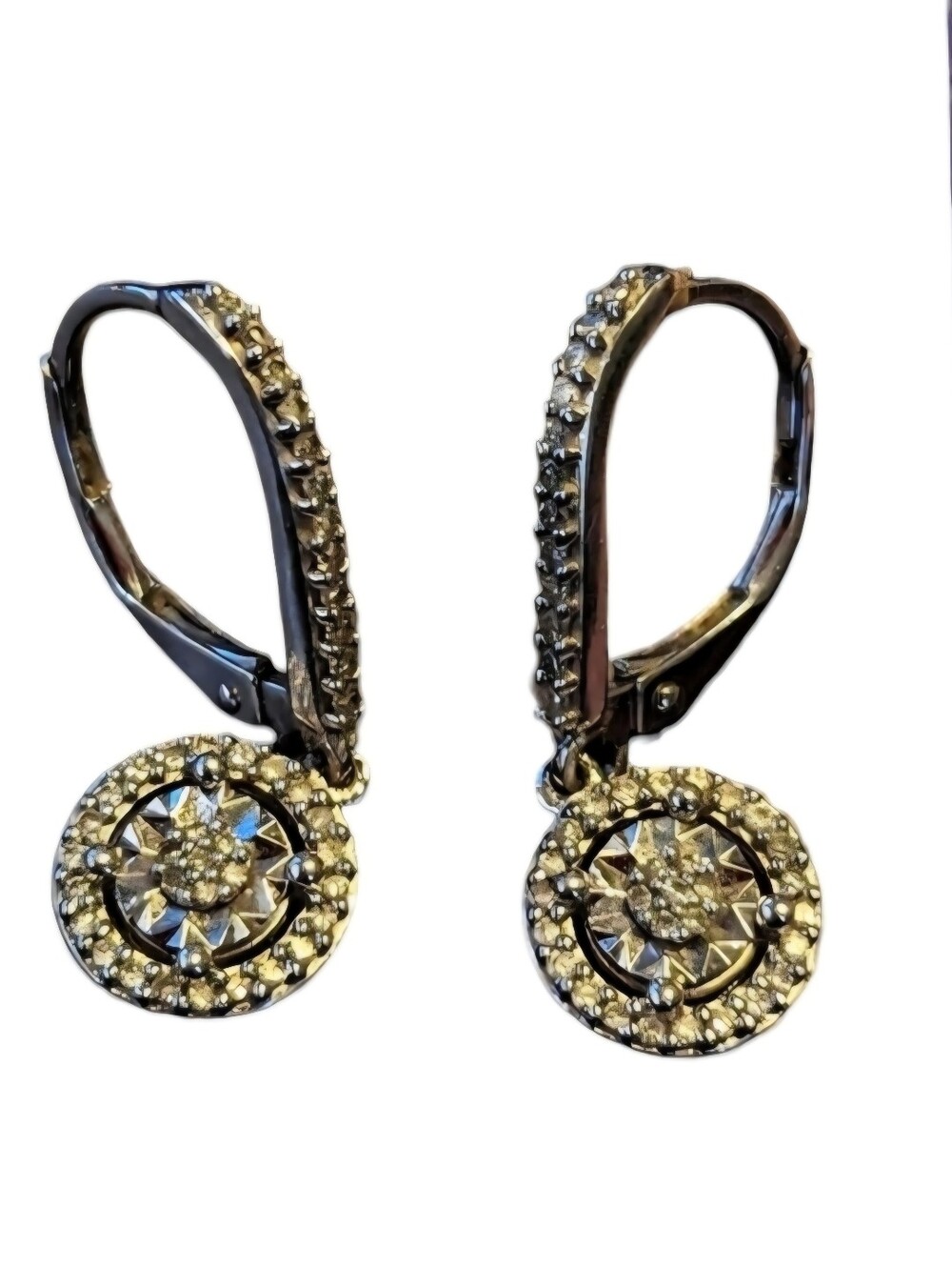 Diamond Drop Earrings 1/4 ctw In Sterling Silver